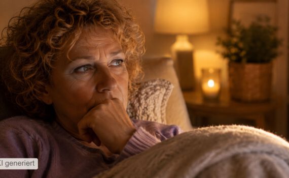 Frau liegt abends wach und kann nicht abschalten