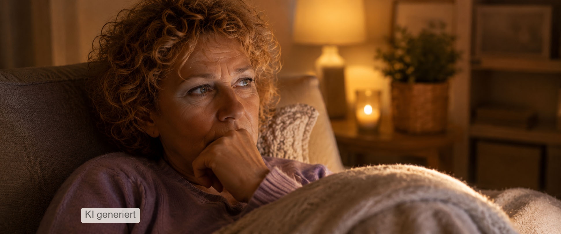 Frau liegt abends wach und kann nicht abschalten